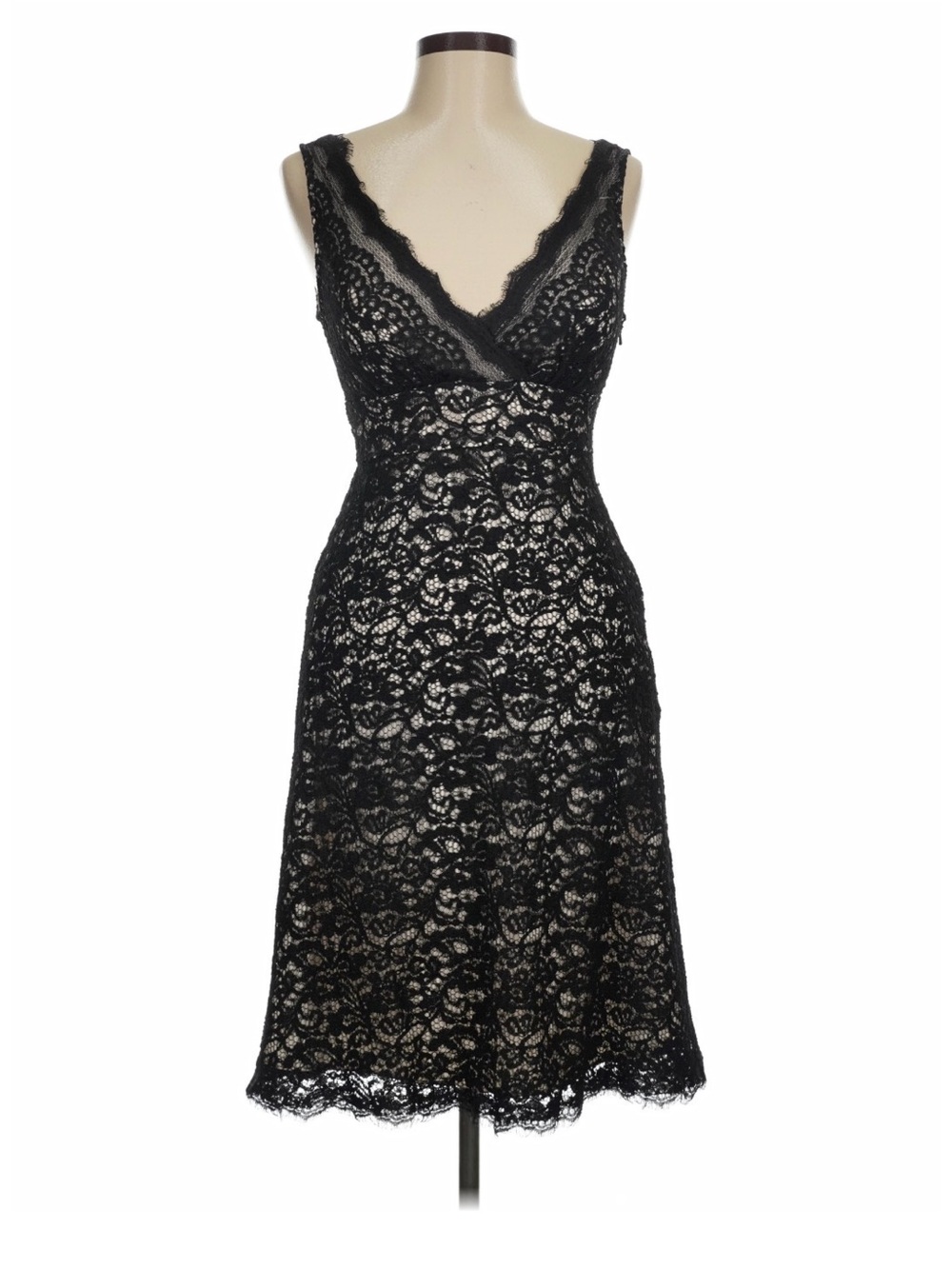 White House Black Market Black Lace Midi Dress